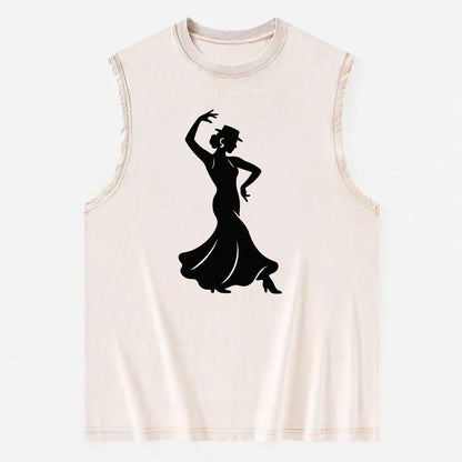 Flamenco dancer passionate stance - Vintage Washed Tank - Beige