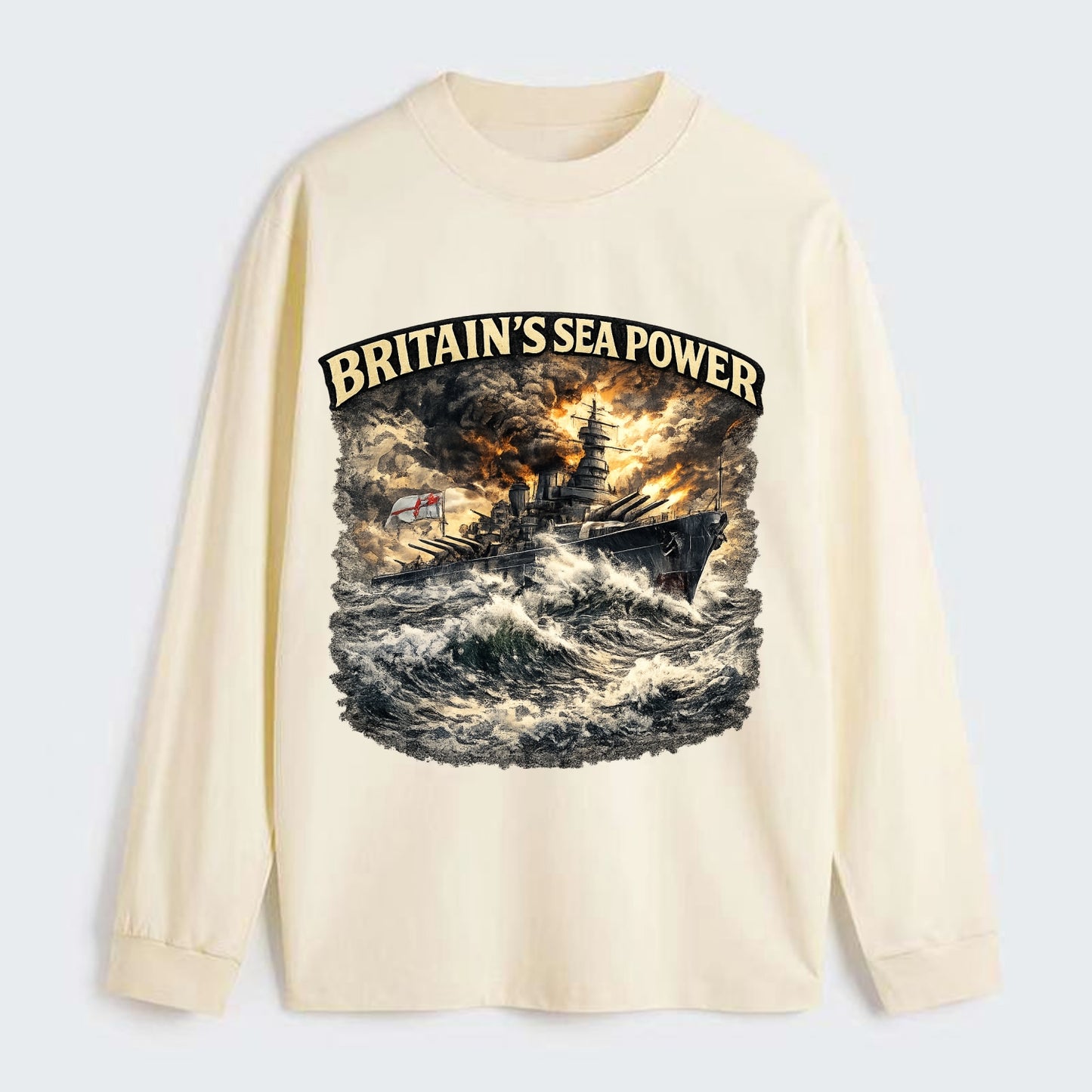 Britain's Sea Power - Classic Long Sleeve Shirt - Beige
