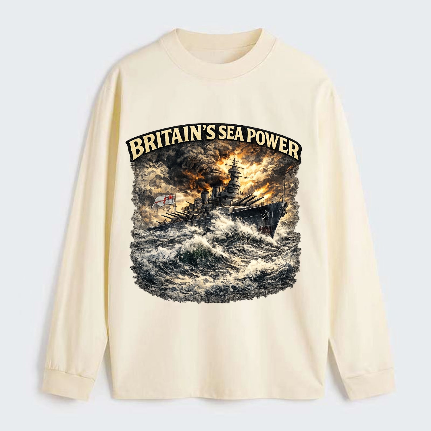 Britain's Sea Power - Classic Long Sleeve Shirt - Beige