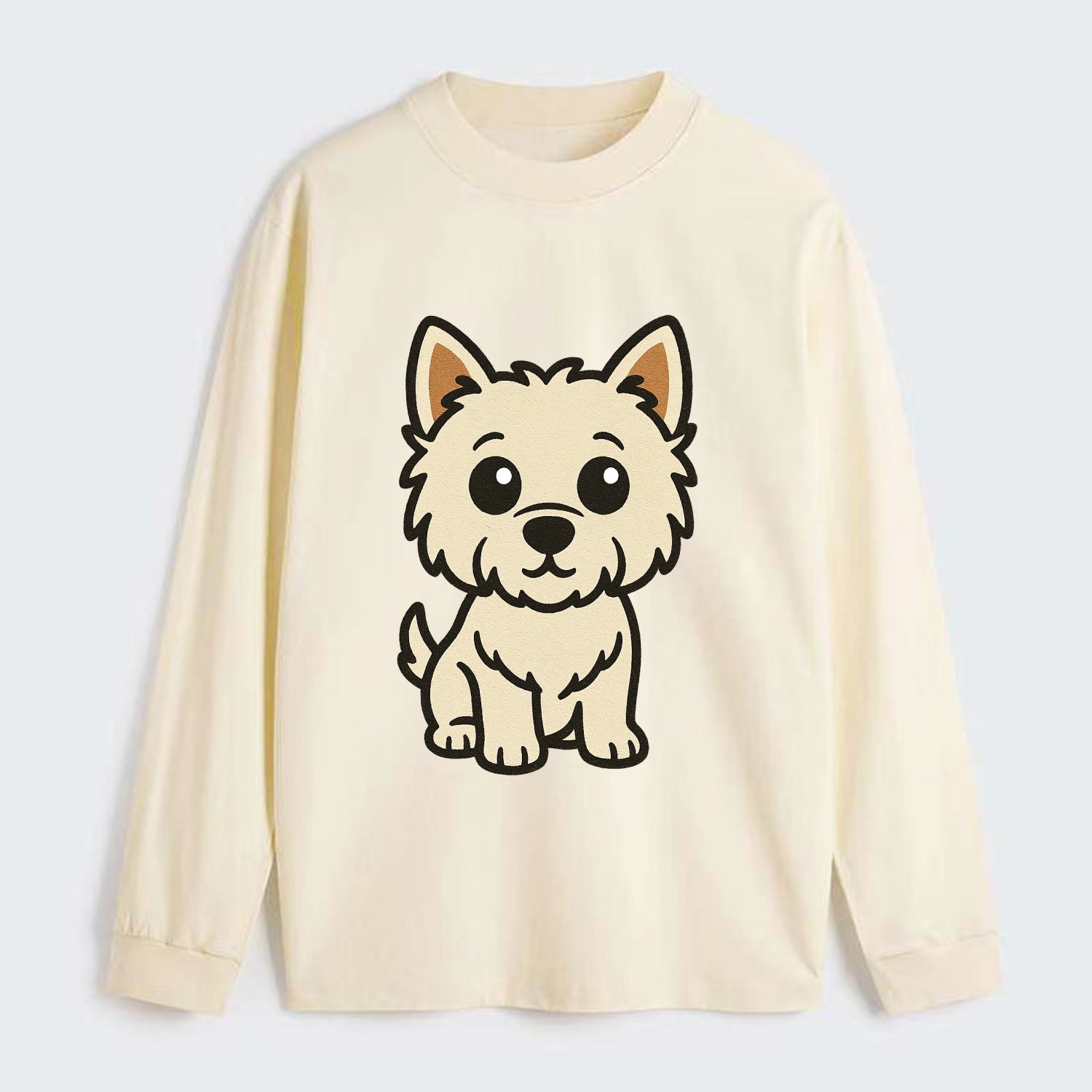 West Highland White Terrier - Alert standing pose - Classic Long Sleeve Shirt - Beige