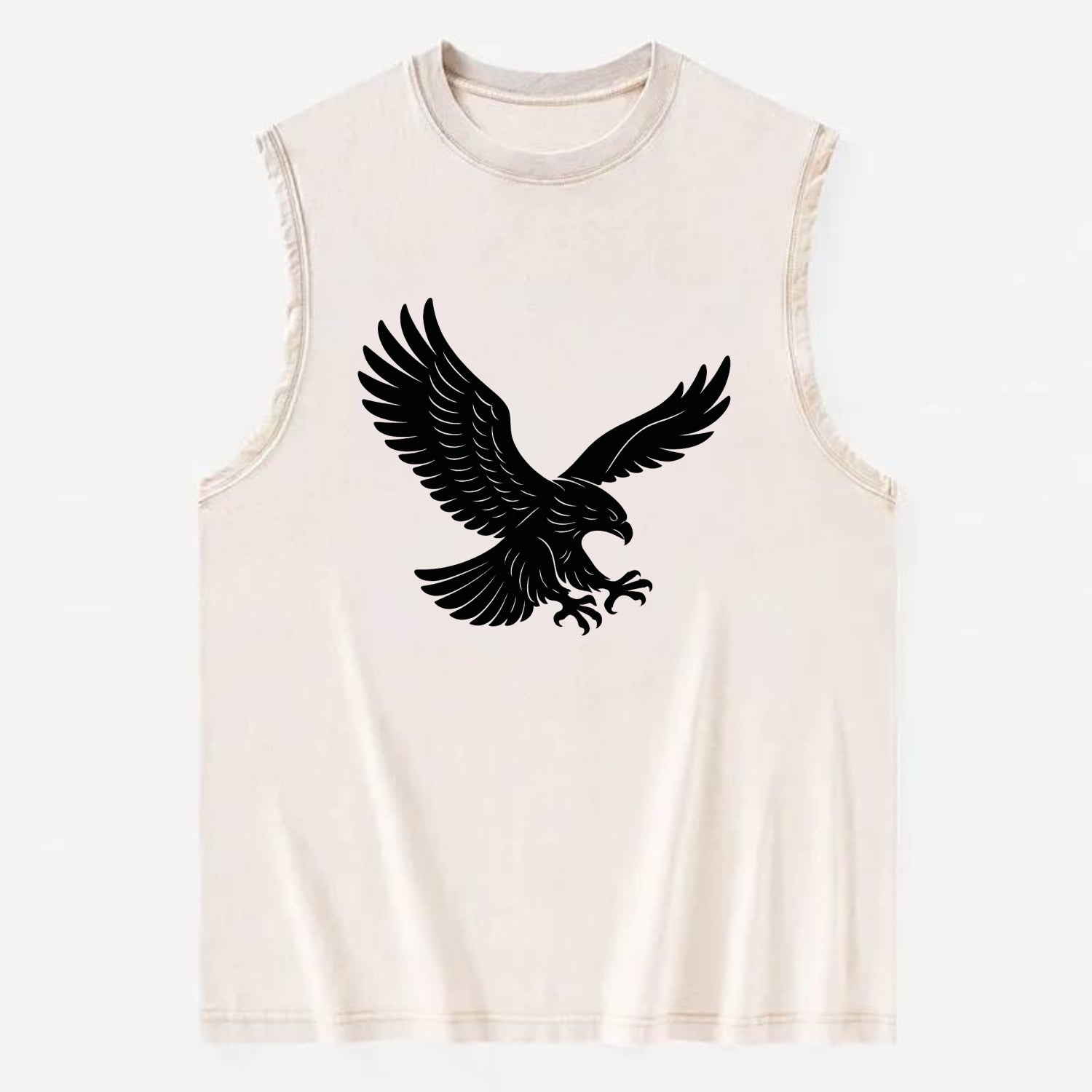 Eagle soaring with wings spread - Vintage Washed Tank - Beige