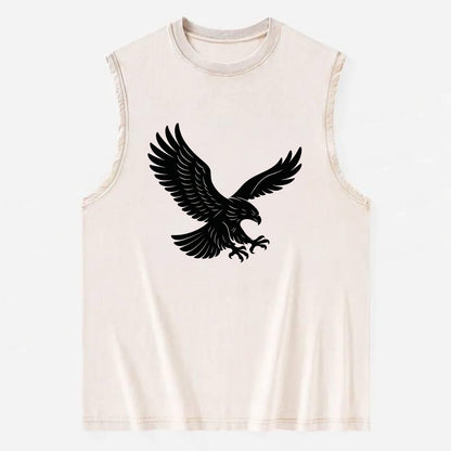 Eagle soaring with wings spread - Vintage Washed Tank - Beige