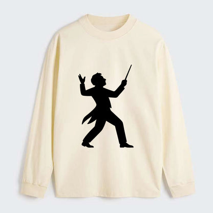 Conductor leading orchestra passionately - Classic Long Sleeve Shirt - Beige