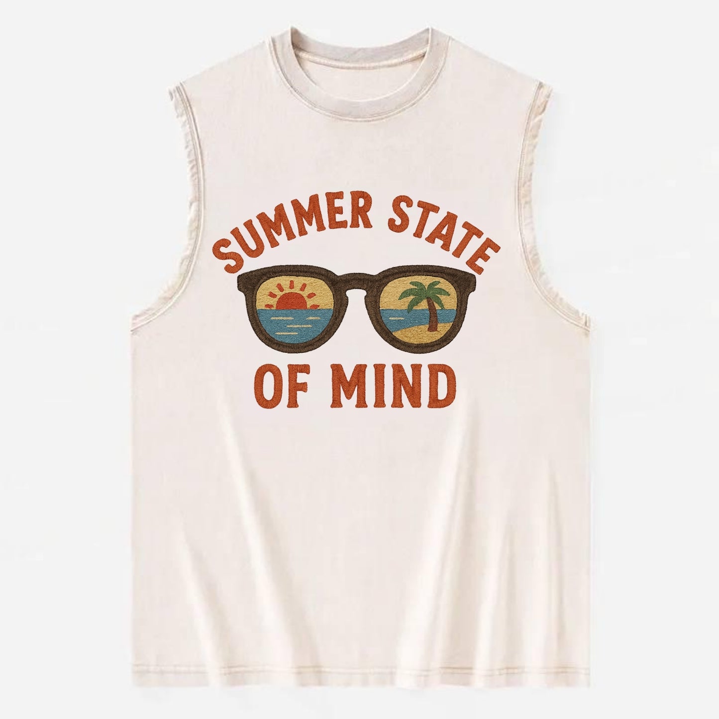 Summer State Of Mind  - Vintage Washed Tank - Beige