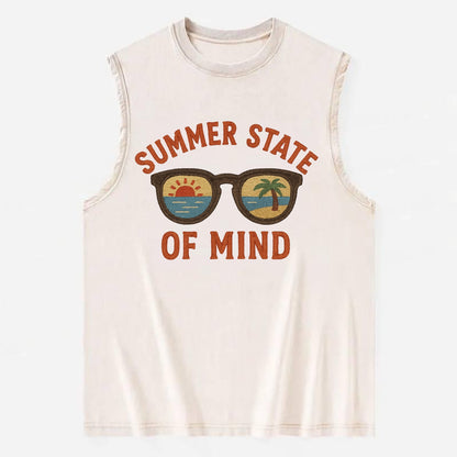Summer State Of Mind  - Vintage Washed Tank - Beige