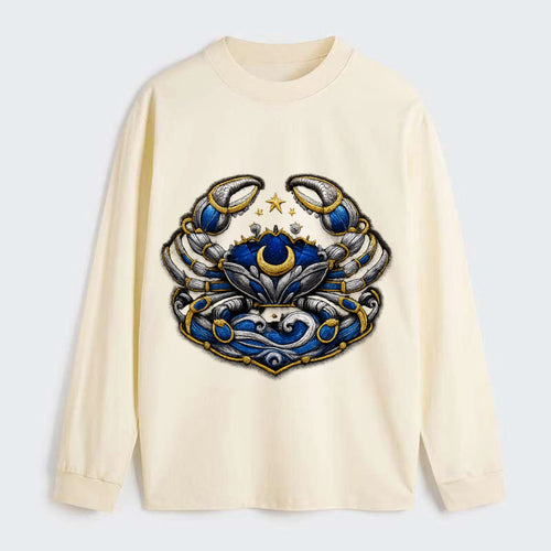 CANCER CRAB - protective crab in silver and blue , water sign - Classic Long Sleeve Shirt
