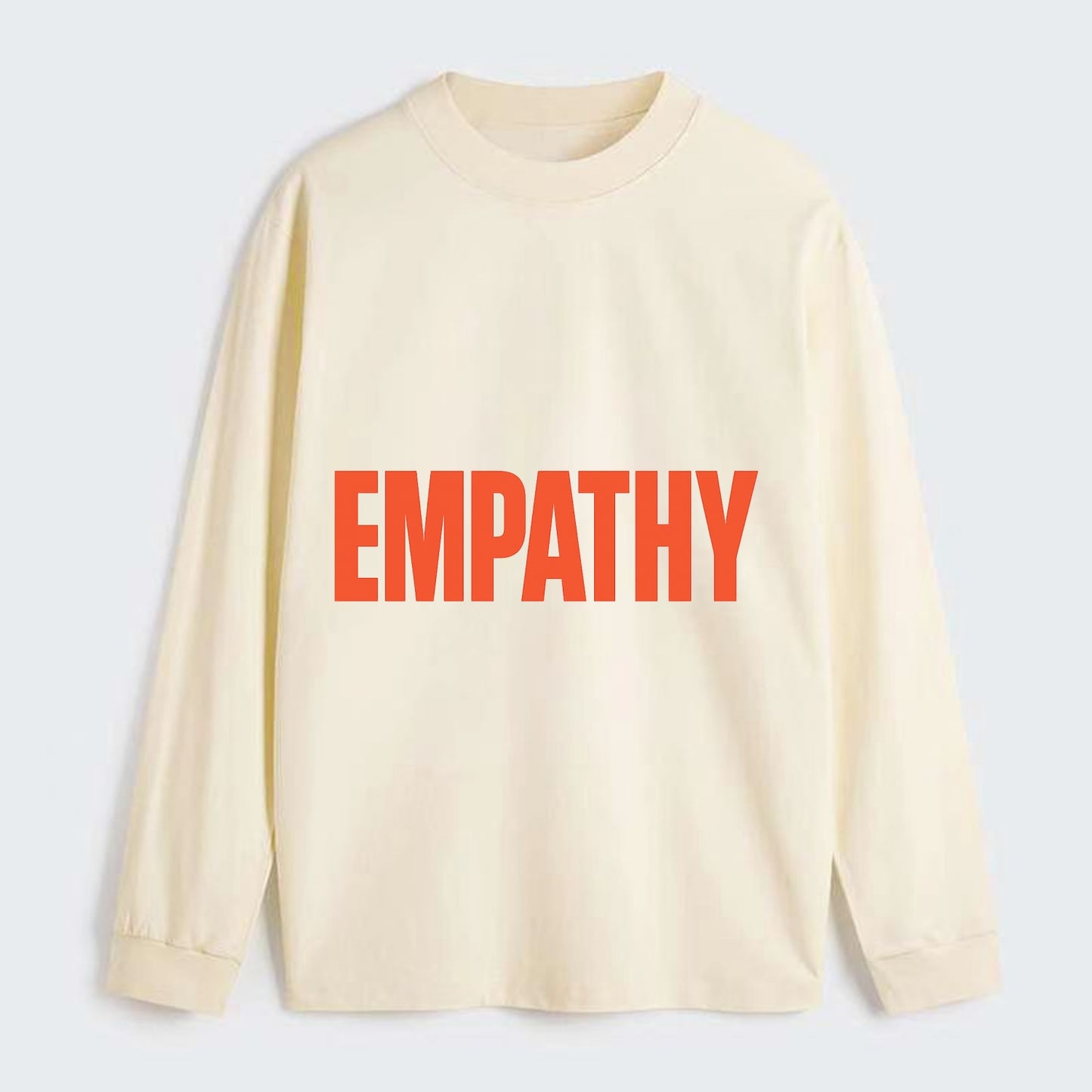 Bold typography design - "EMPATHY" - understanding others, emotional - Classic Long Sleeve Shirt - Beige