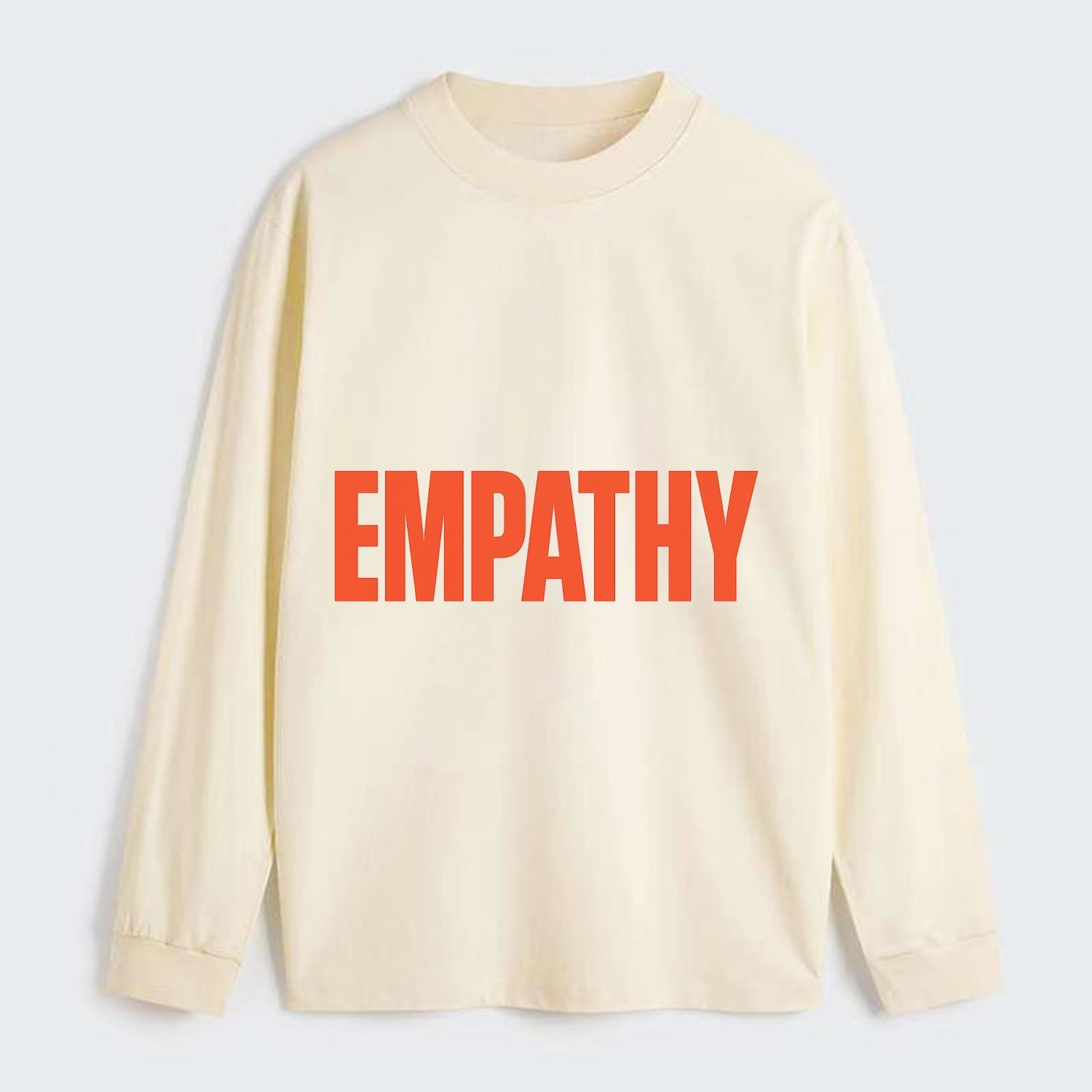 Bold typography design - "EMPATHY" - understanding others, emotional - Classic Long Sleeve Shirt - Beige