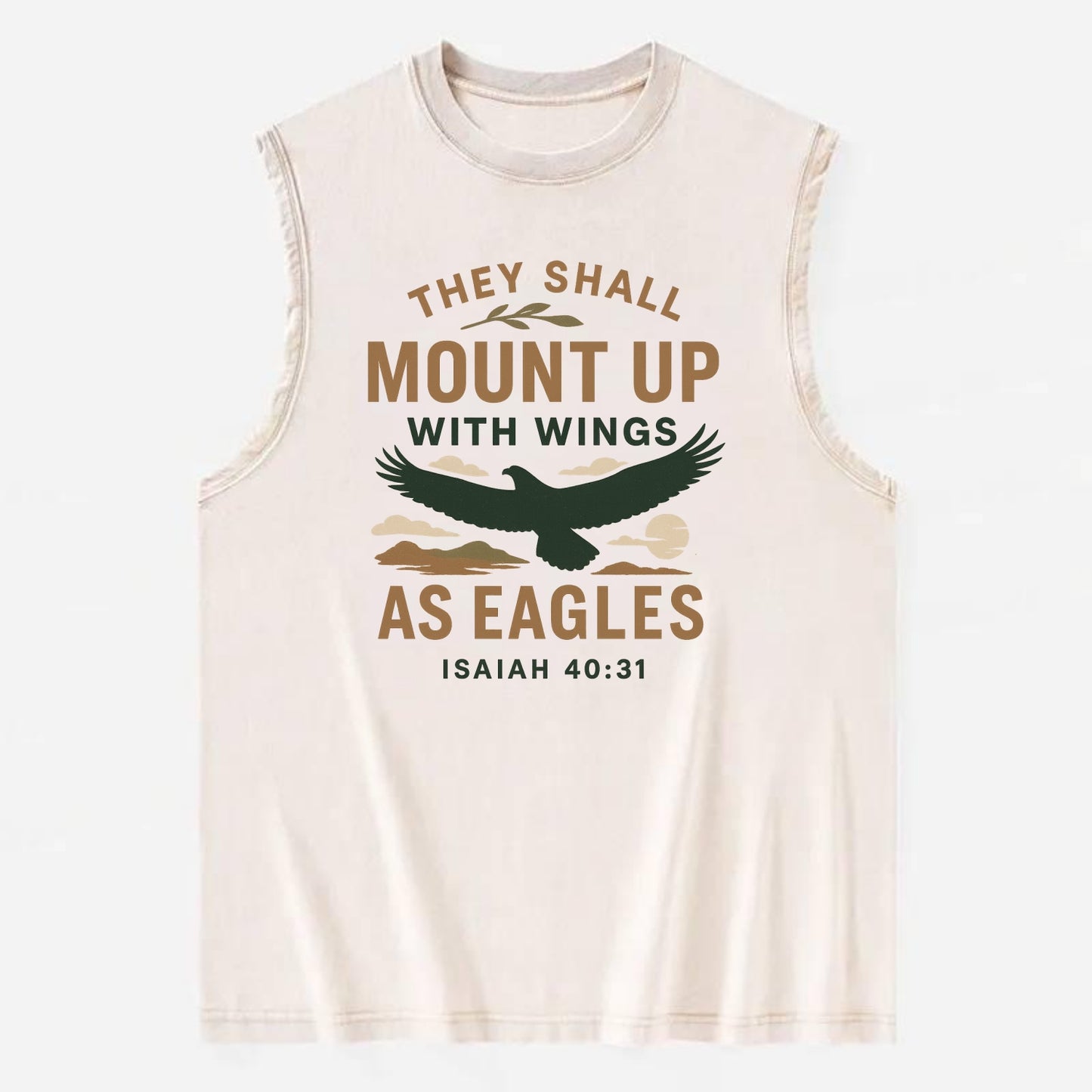 Isaiah 40:31 Eagle - Vintage Washed Tank - Beige