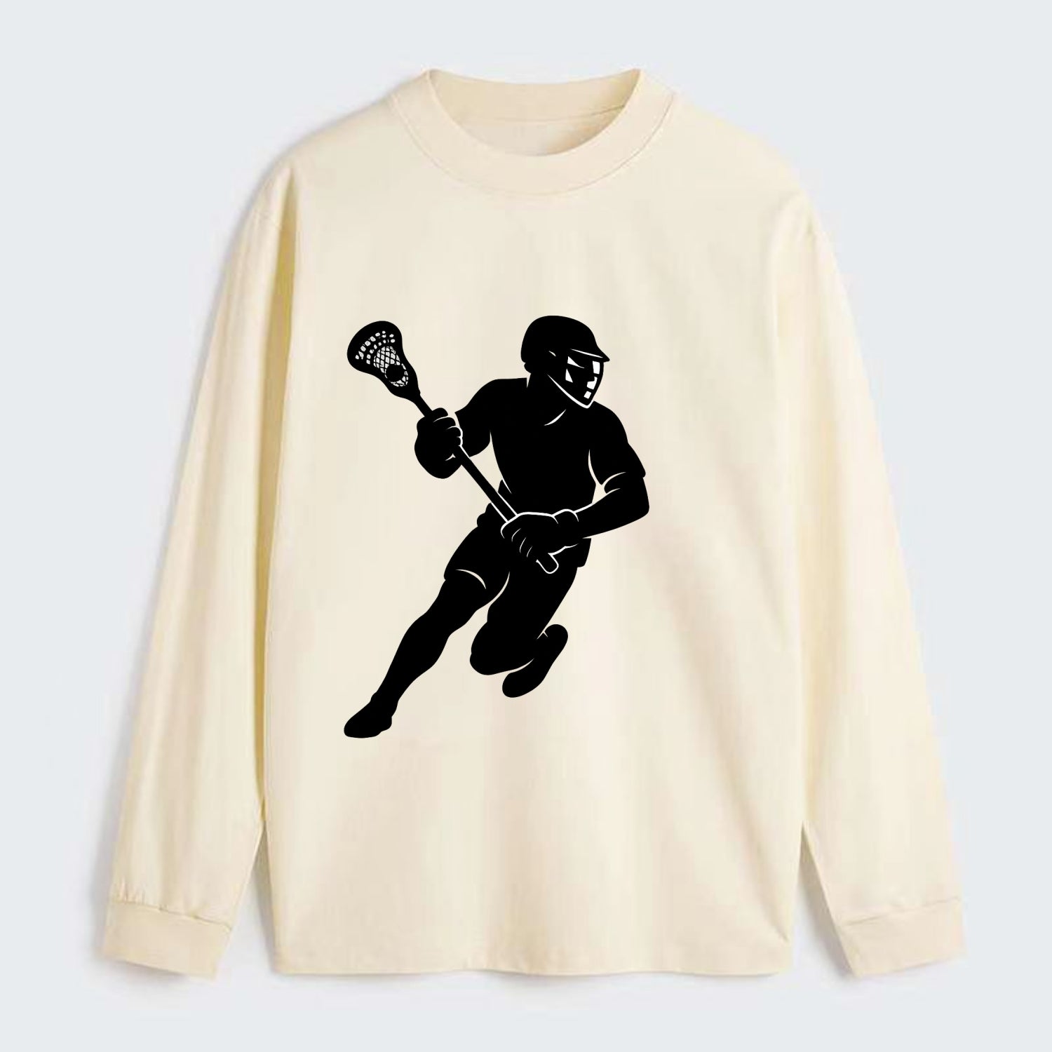 Lacrosse player cradling stick - Classic Long Sleeve Shirt - Beige