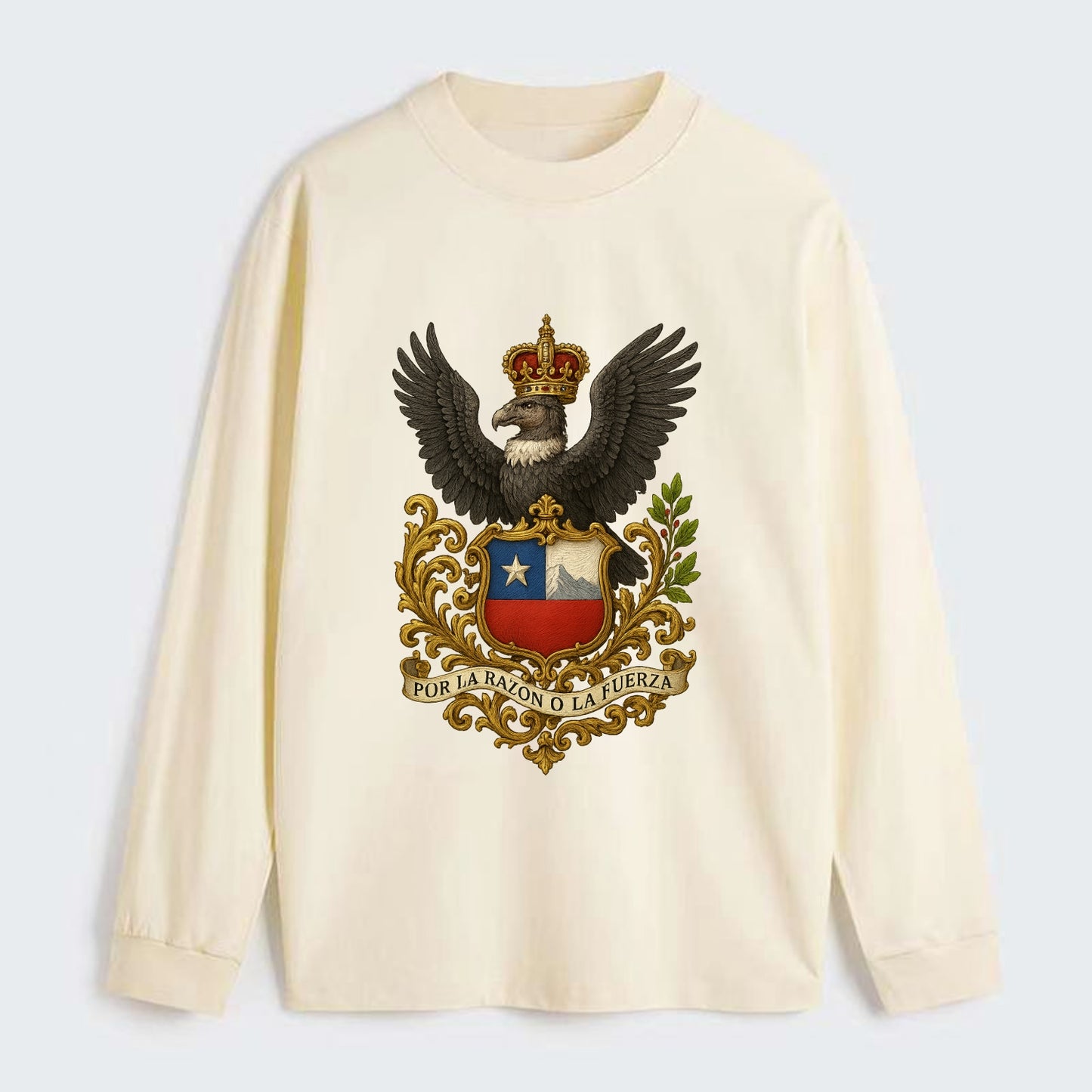 Chile Andean Condor Emblem - Classic Long Sleeve Shirt - Beige