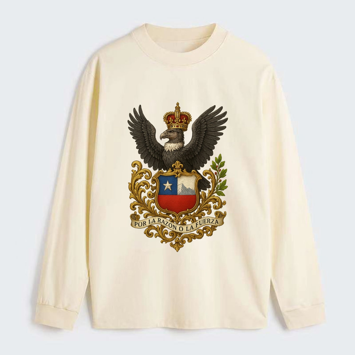Chile Andean Condor Emblem - Classic Long Sleeve Shirt - Beige