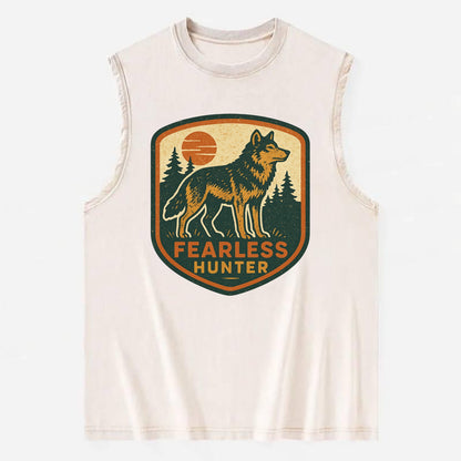 Fearless Hunter  - Vintage Washed Tank - Beige