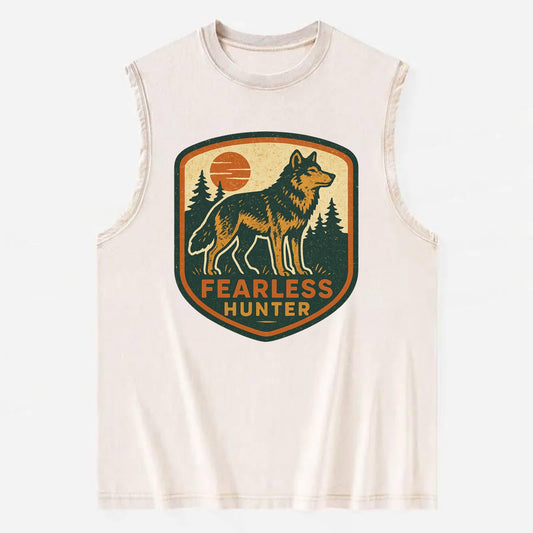Fearless Hunter  - Vintage Washed Tank - Beige