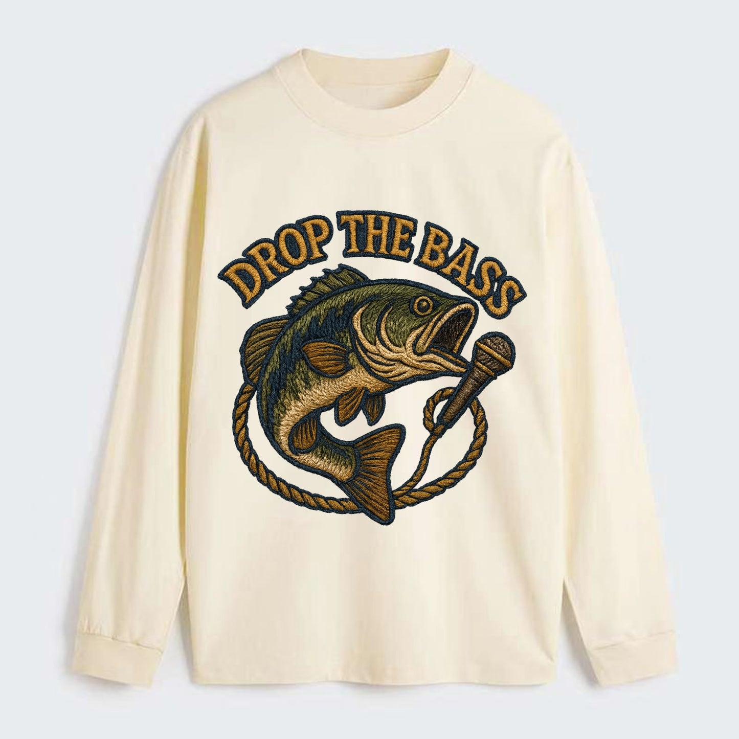 Drop The Bass  - Classic Long Sleeve Shirt - Beige