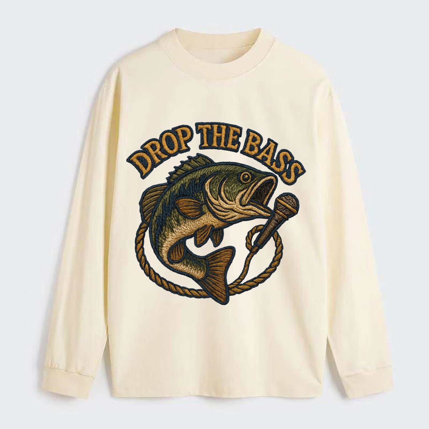 Drop The Bass  - Classic Long Sleeve Shirt - Beige