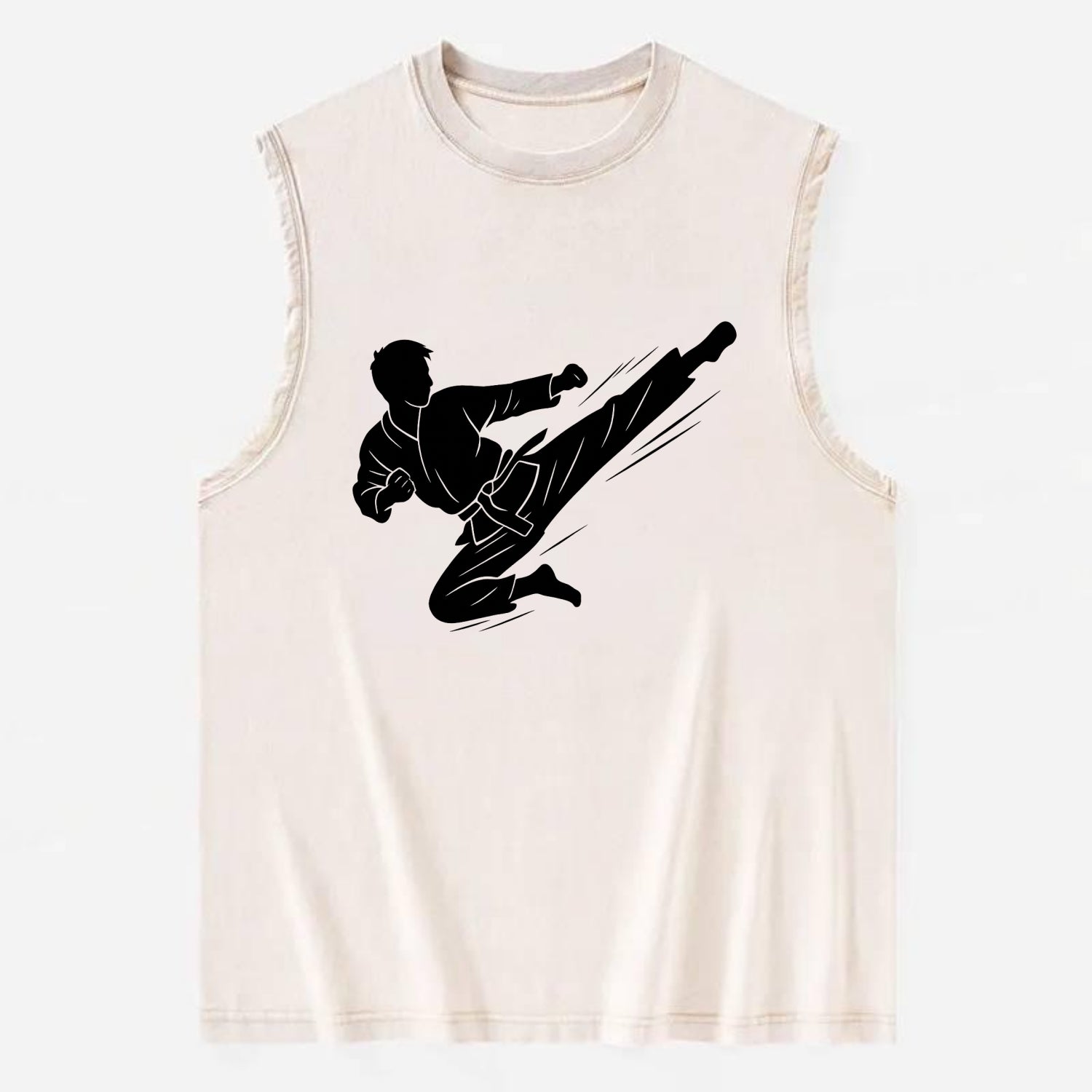 Korean taekwondo flying kick - Vintage Washed Tank - Beige