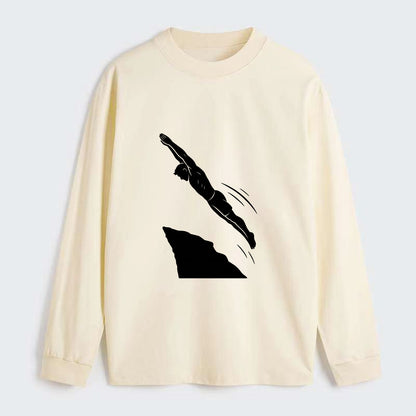 Cliff diver perfect form - Classic Long Sleeve Shirt - Beige
