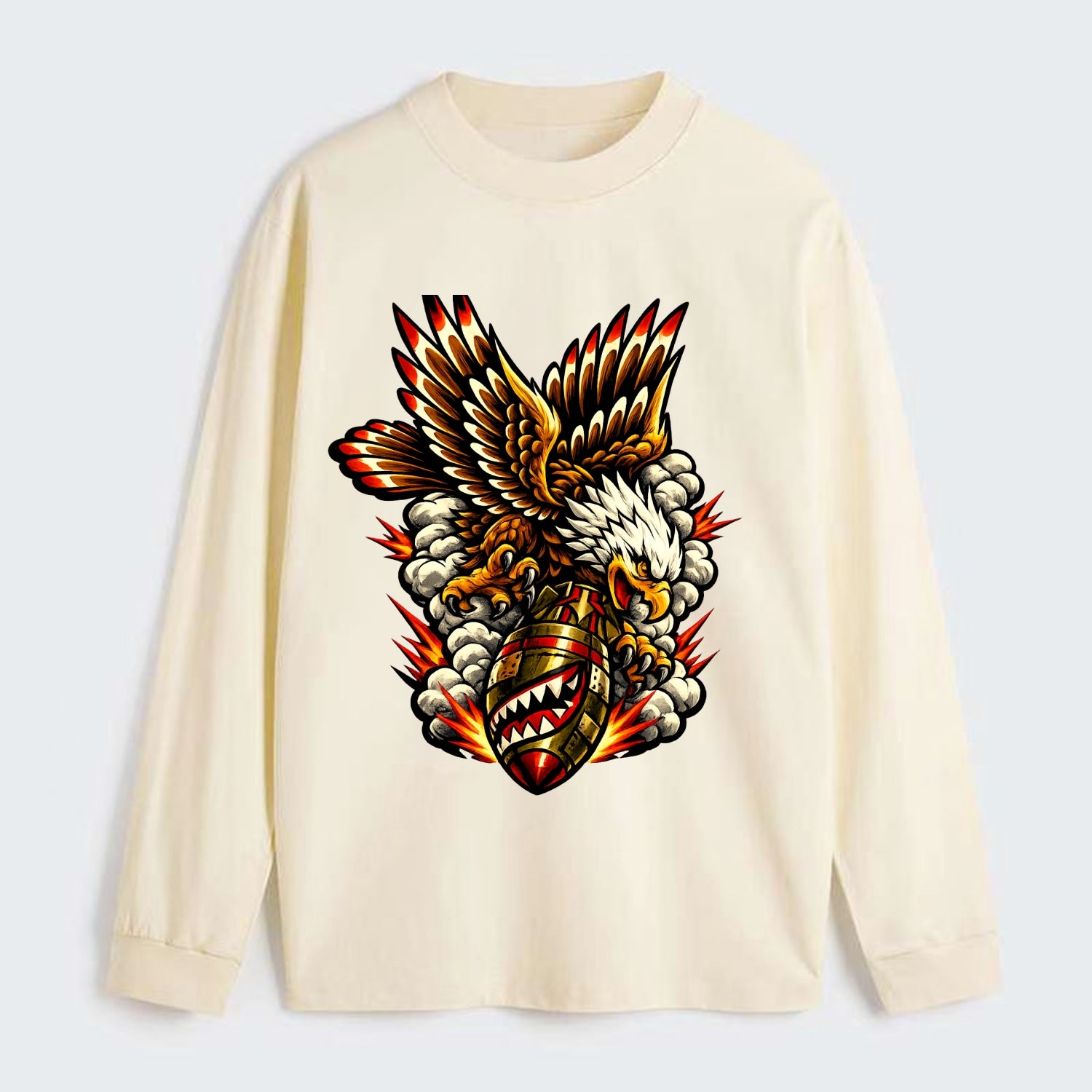 War Eagle Dive - Classic Long Sleeve Shirt - Beige