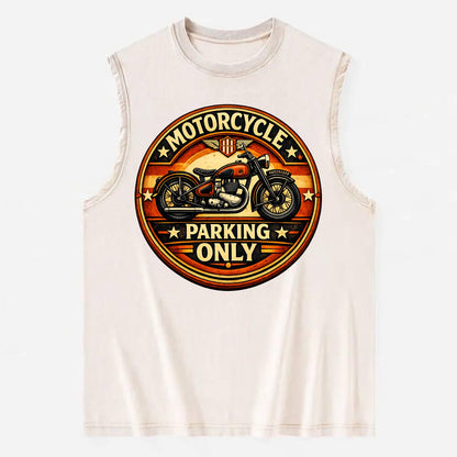 Motorcycle Parking Only - Vintage Washed Tank - Beige