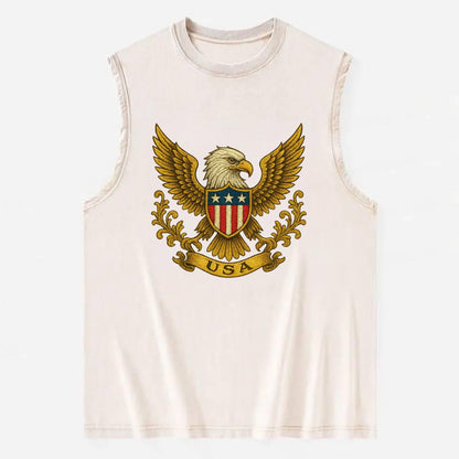 Usa Heritage Eagle 2 - Vintage Washed Tank - Beige