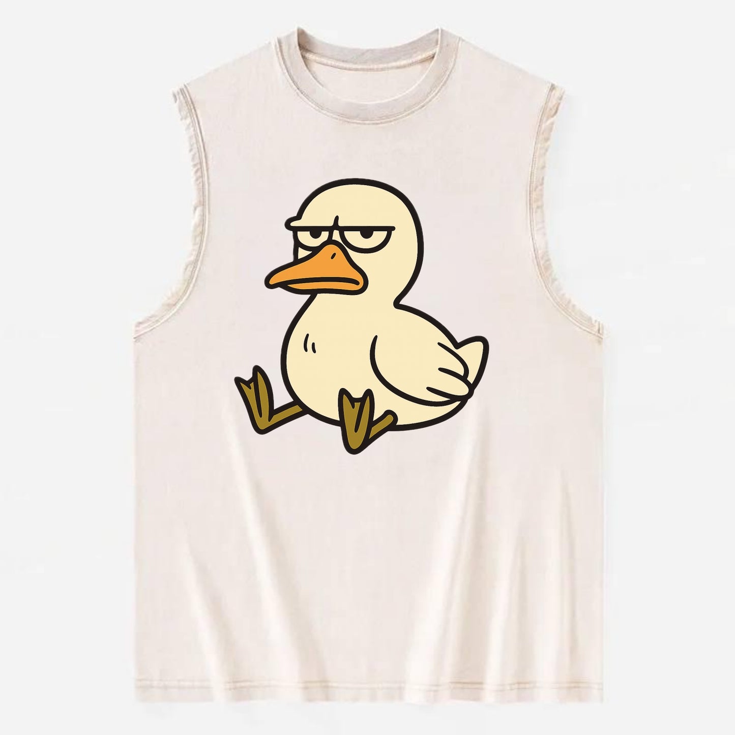 The Duck Judging Silently - Vintage Washed Tank - Beige