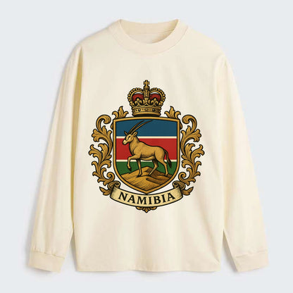 Namibia Heritage Badge - Classic Long Sleeve Shirt - Beige