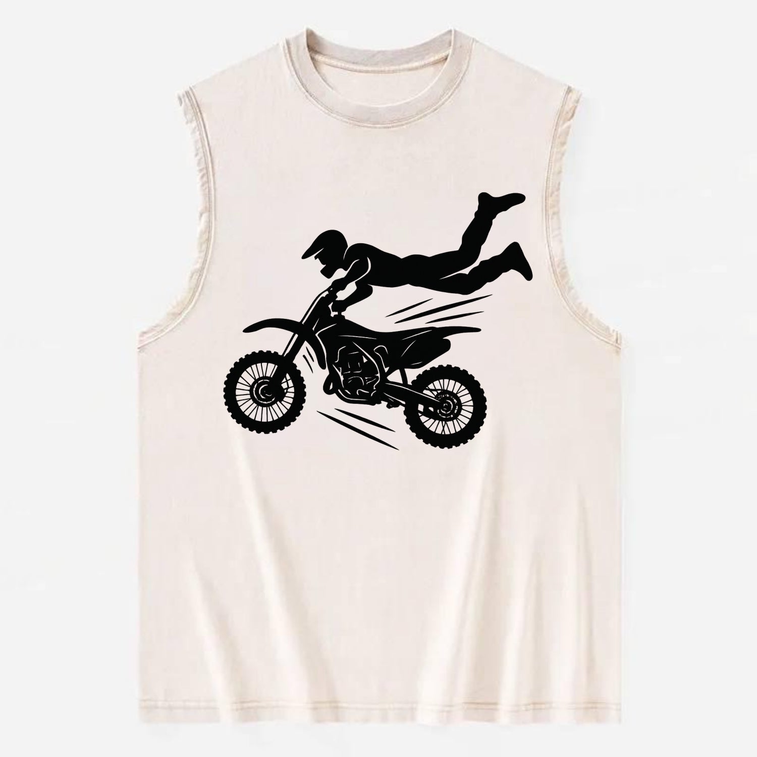 Motocross rider airborne trick - Vintage Washed Tank - Beige