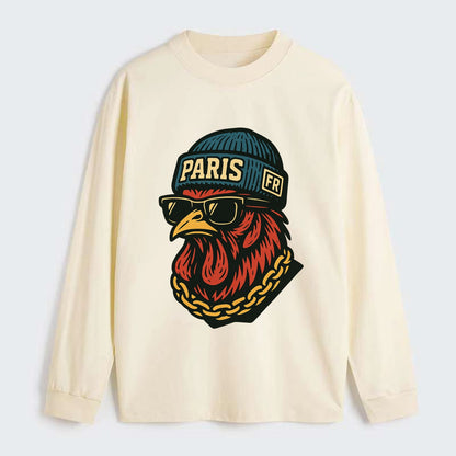 Paris Rooster - Classic Long Sleeve Shirt - Beige