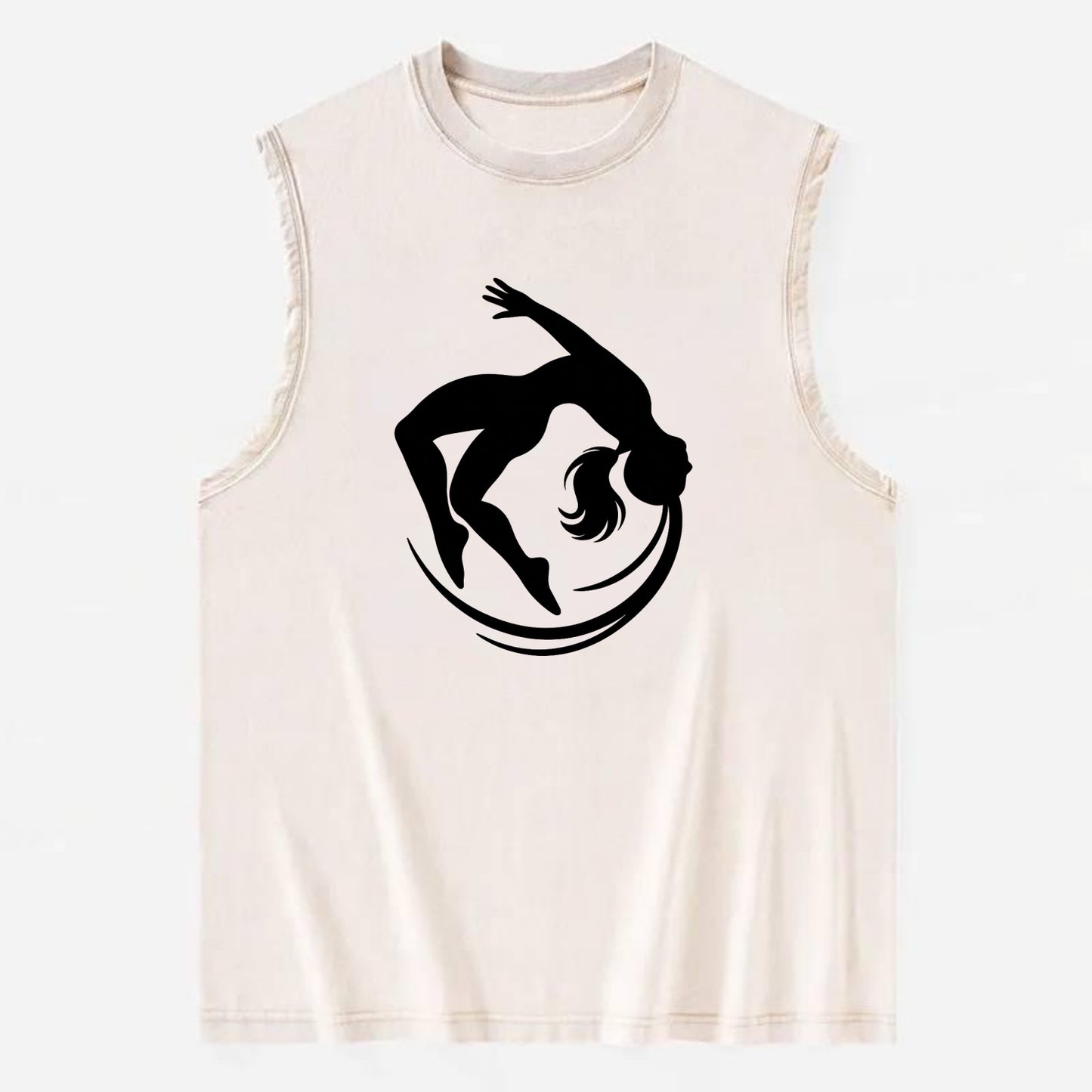 Gymnast mid-backflip rotation - Vintage Washed Tank - Beige