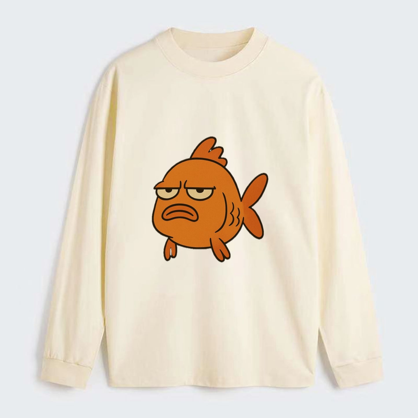 The Goldfish Judging Silently - Classic Long Sleeve Shirt - Beige