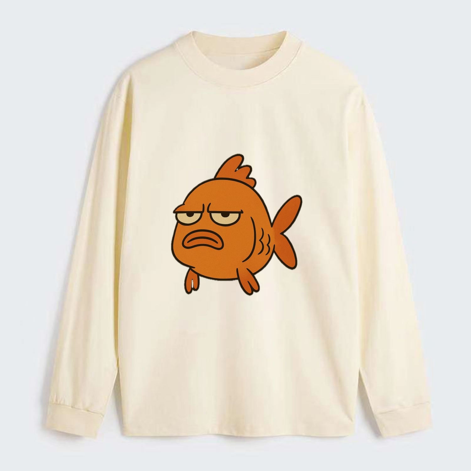 The Goldfish Judging Silently - Classic Long Sleeve Shirt - Beige