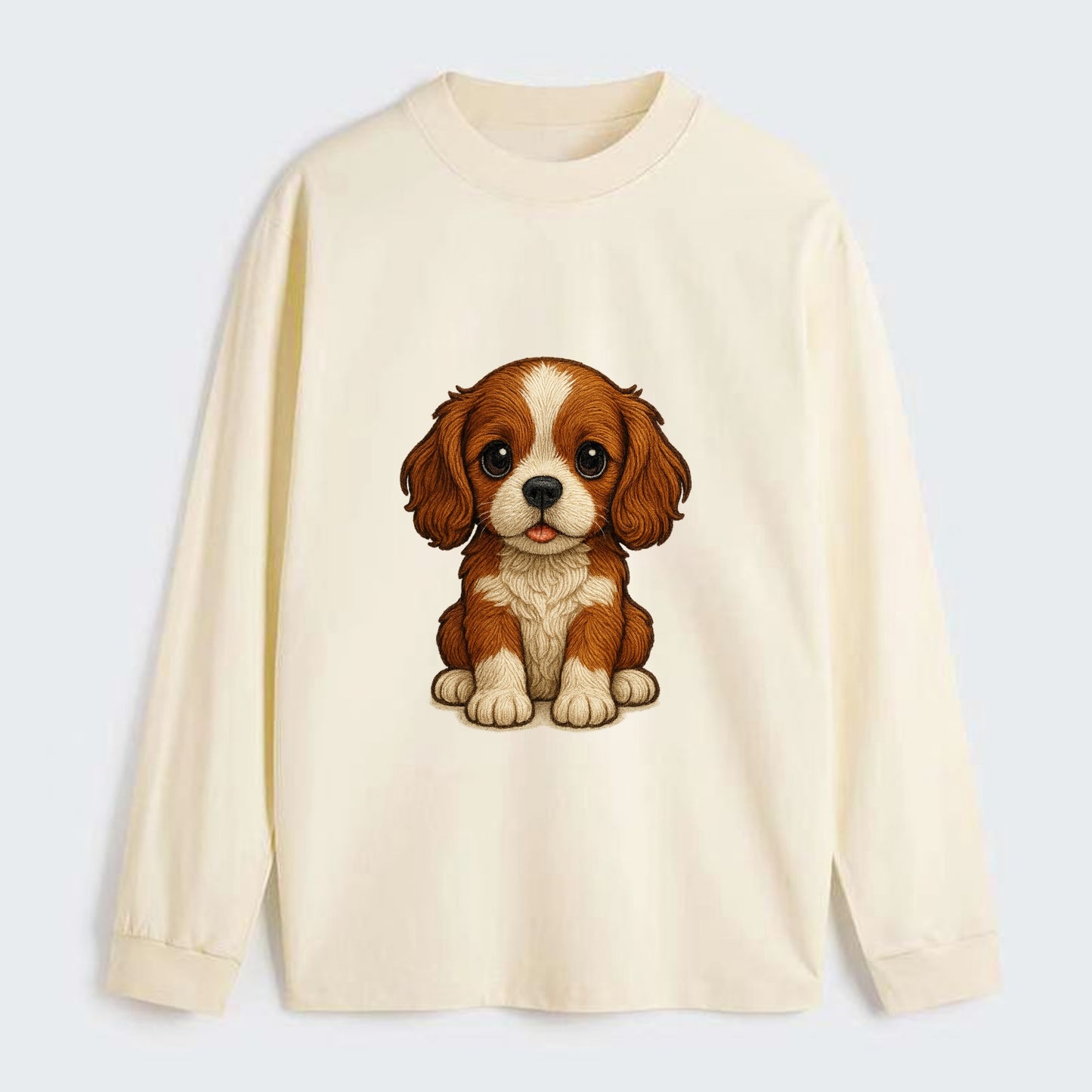 Baby Cavalier King Charles Spaniel Puppy - silky ears, gentle eyes, - Classic Long Sleeve Shirt - Beige