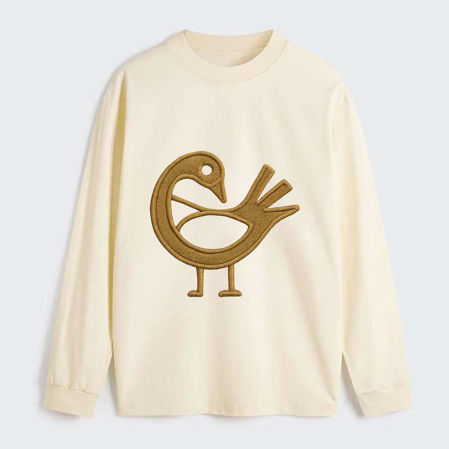 Adinkra Sankofa  - Classic Long Sleeve Shirt - Beige