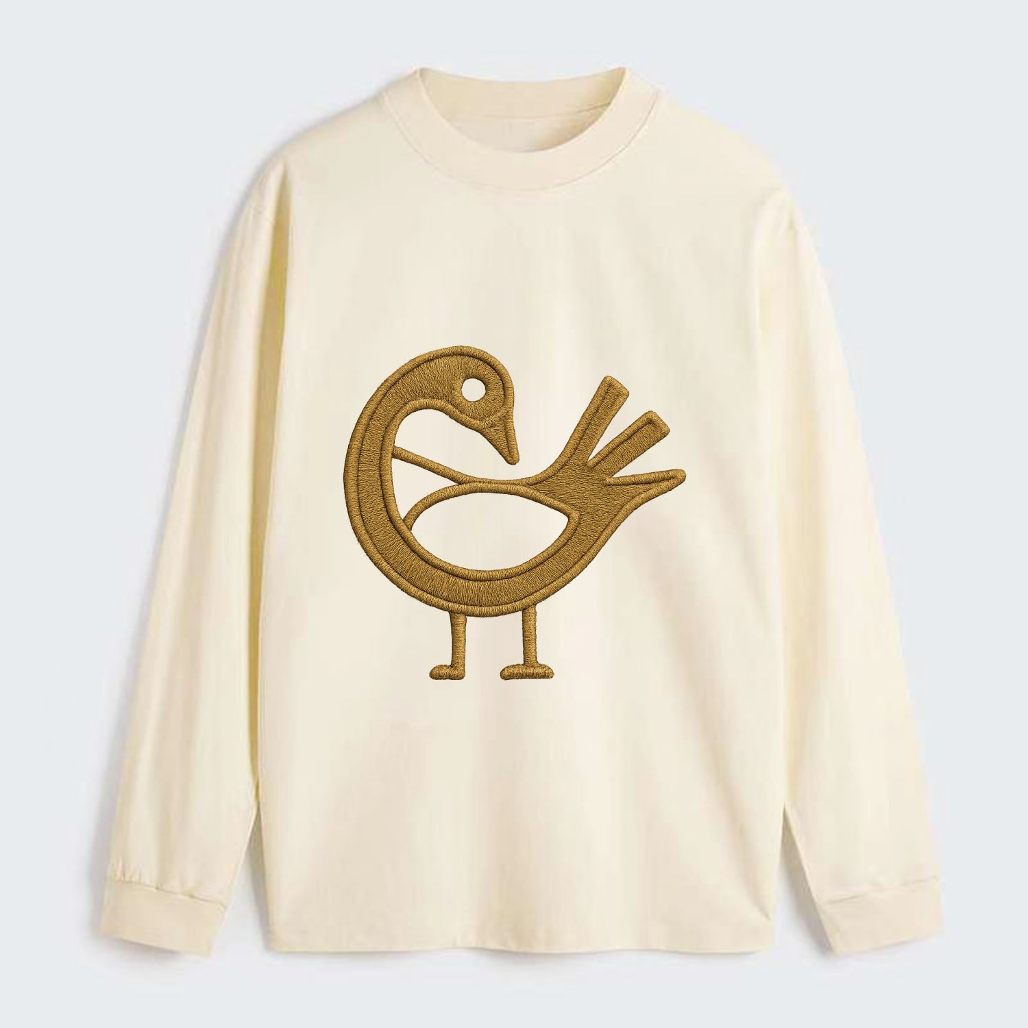 Adinkra Sankofa  - Classic Long Sleeve Shirt - Beige