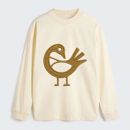 Adinkra Sankofa  - Classic Long Sleeve Shirt - Beige