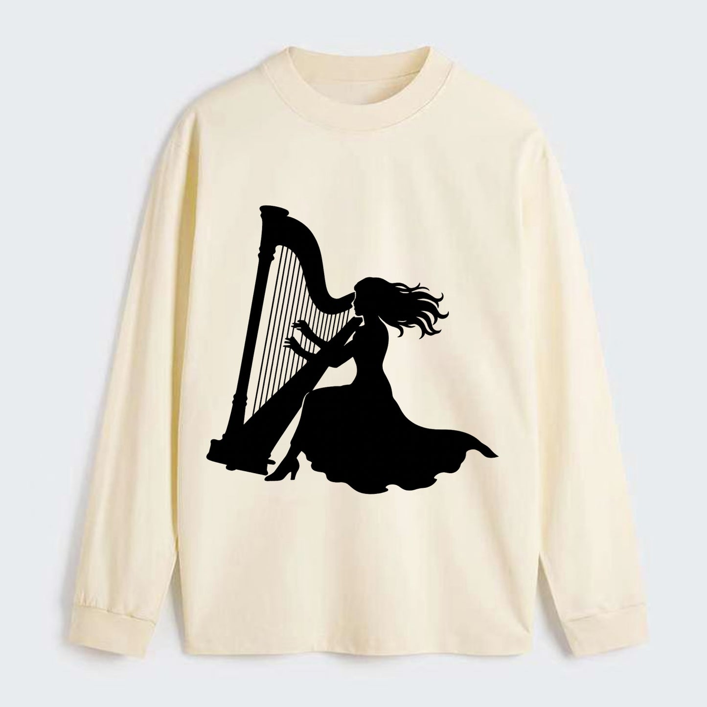 Harpist playing ethereal melody - Classic Long Sleeve Shirt - Beige