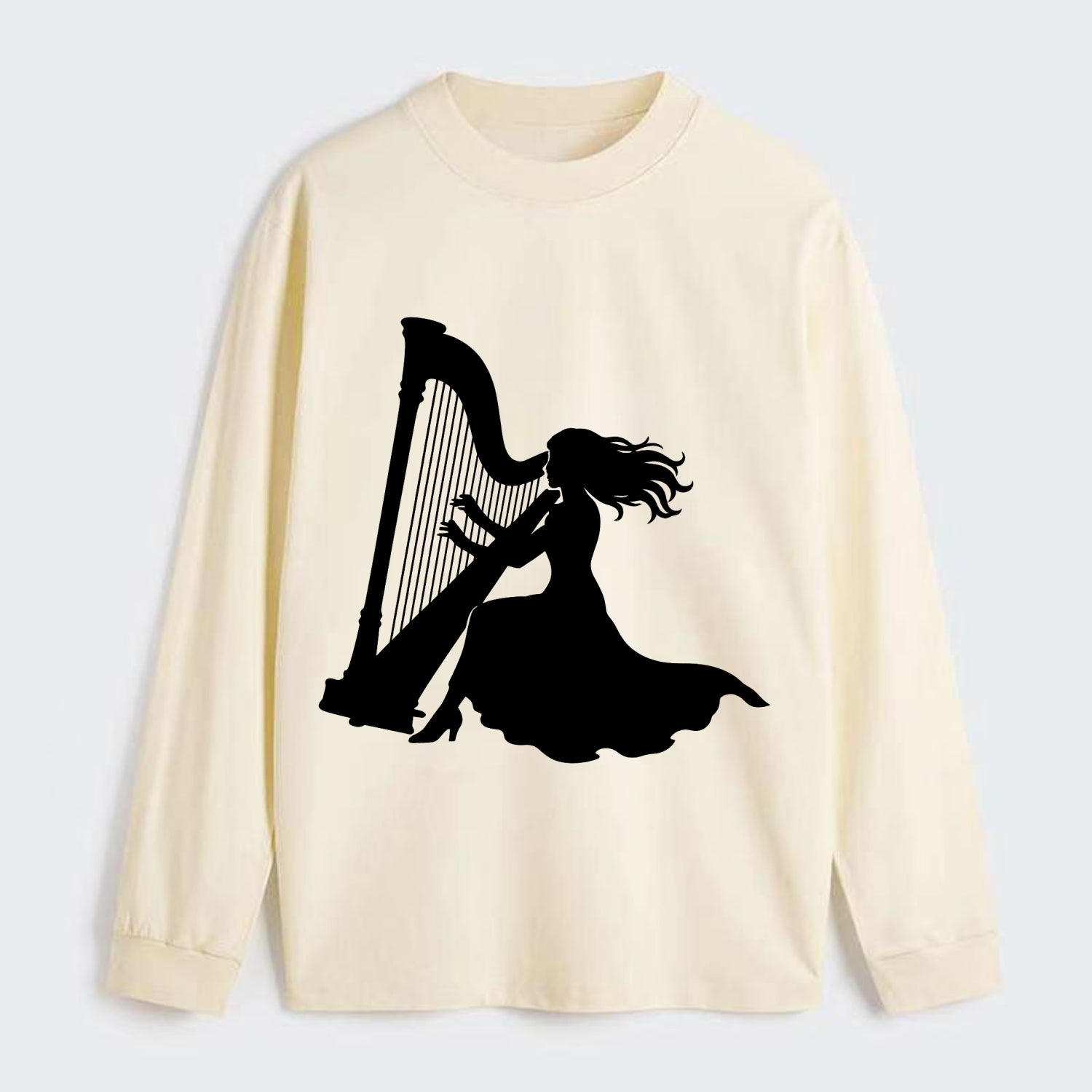 Harpist playing ethereal melody - Classic Long Sleeve Shirt - Beige