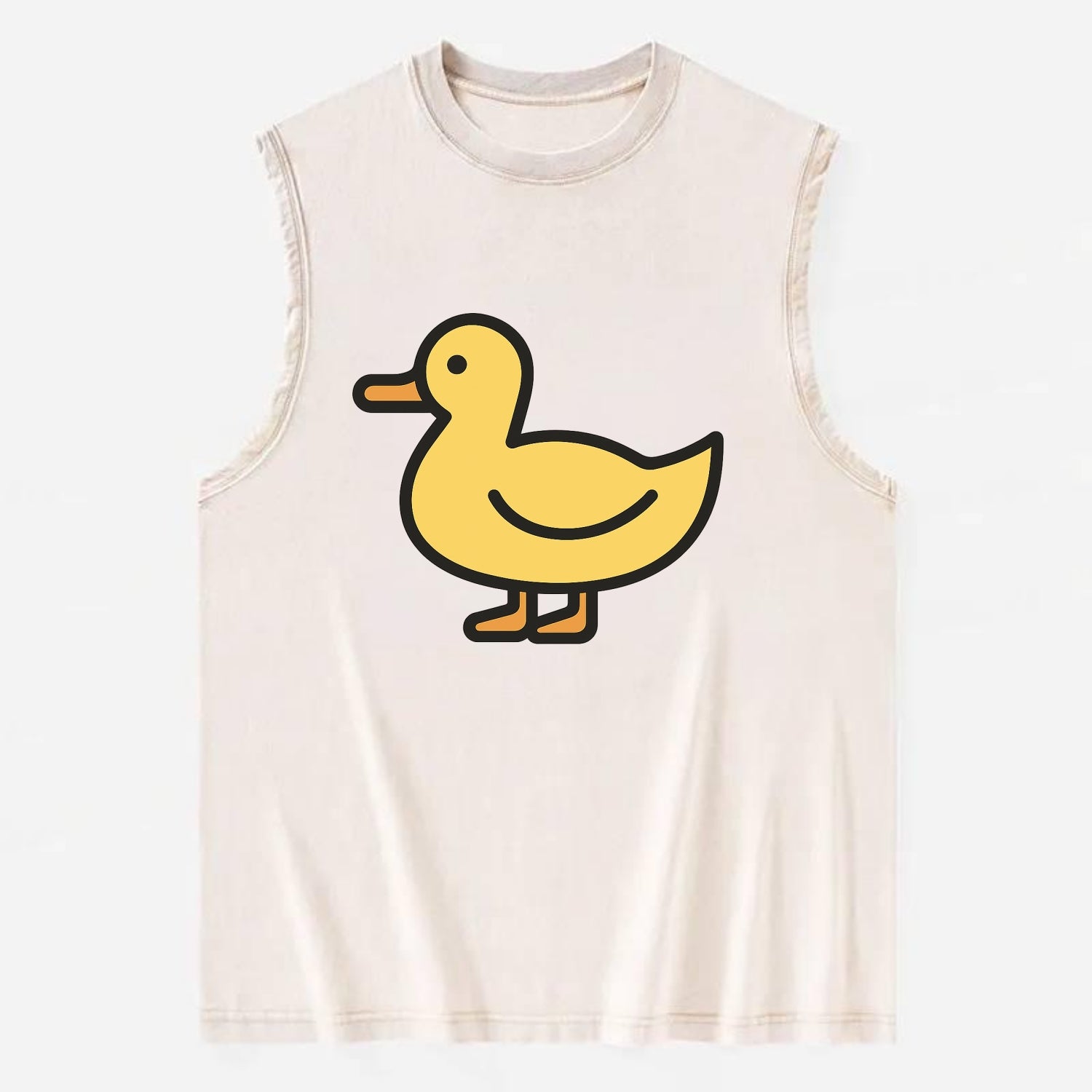 Duck - Yellow mallard flat side profile - Vintage Washed Tank - Beige