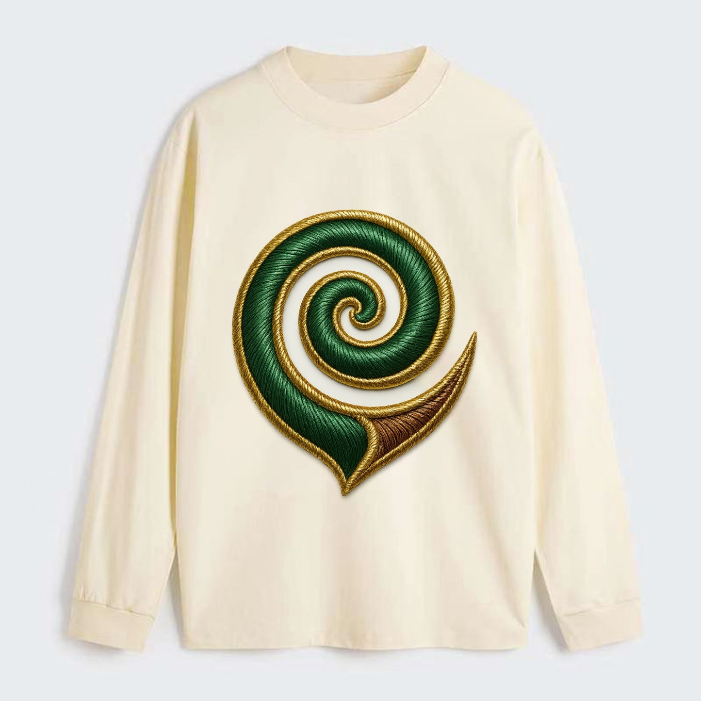 Maori Koru  - Classic Long Sleeve Shirt - Beige