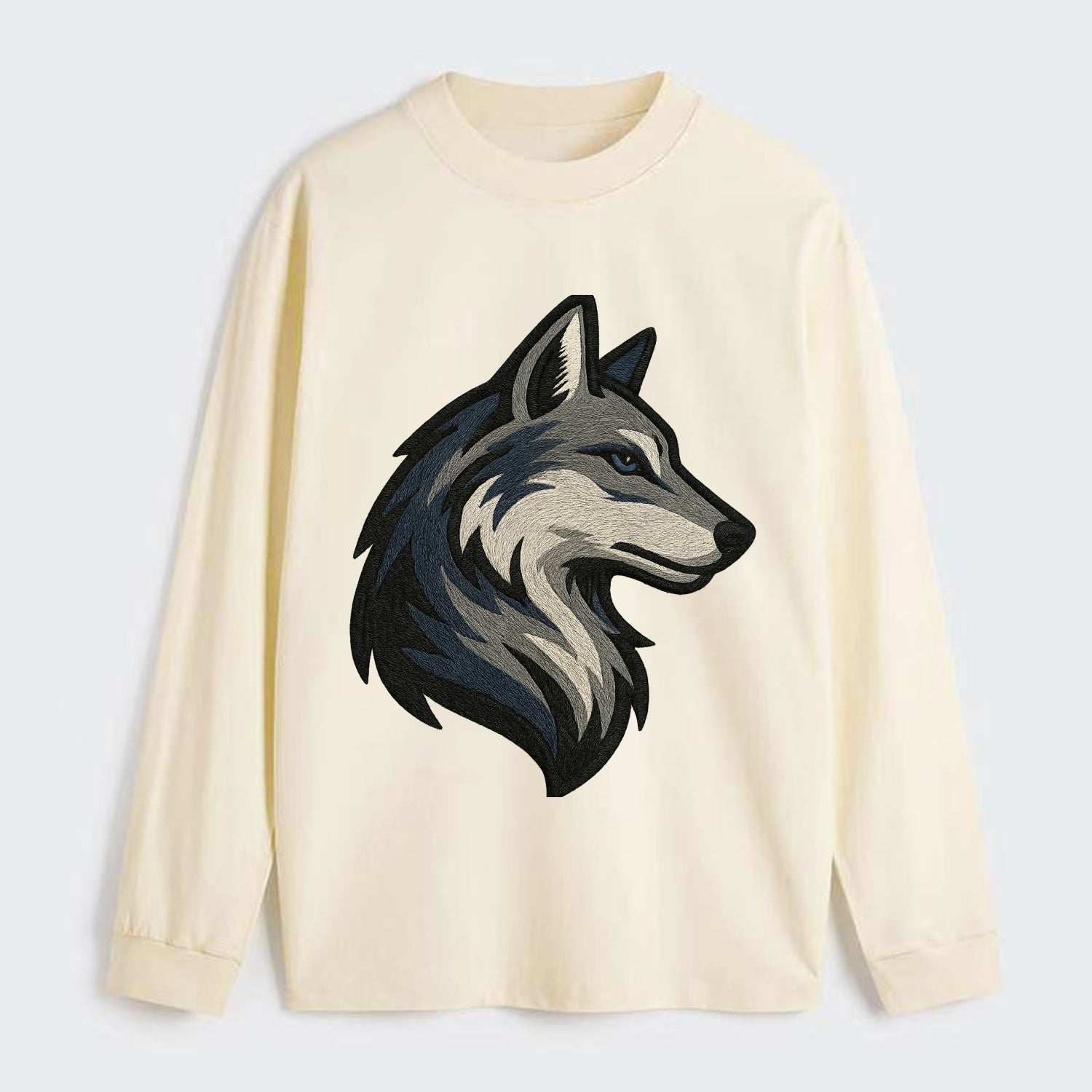 Lone Wolf Wanderer  - Classic Long Sleeve Shirt - Beige