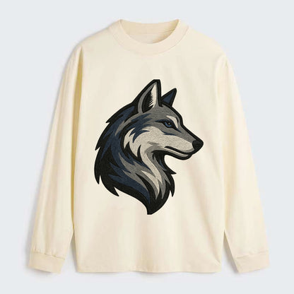 Lone Wolf Wanderer  - Classic Long Sleeve Shirt - Beige