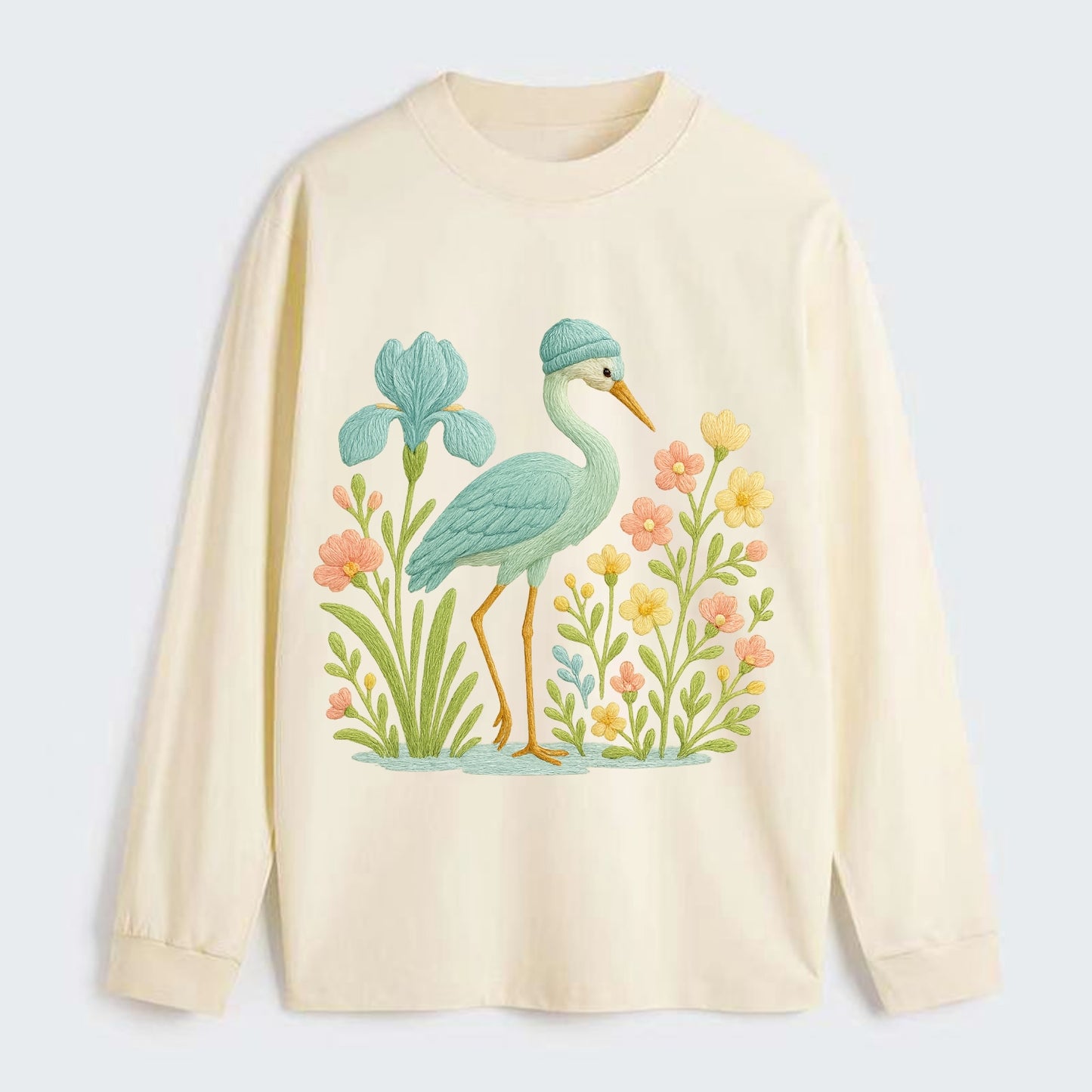 Mint Crane - Classic Long Sleeve Shirt - Beige