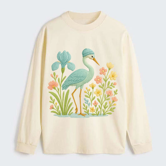 Mint Crane - Classic Long Sleeve Shirt - Beige