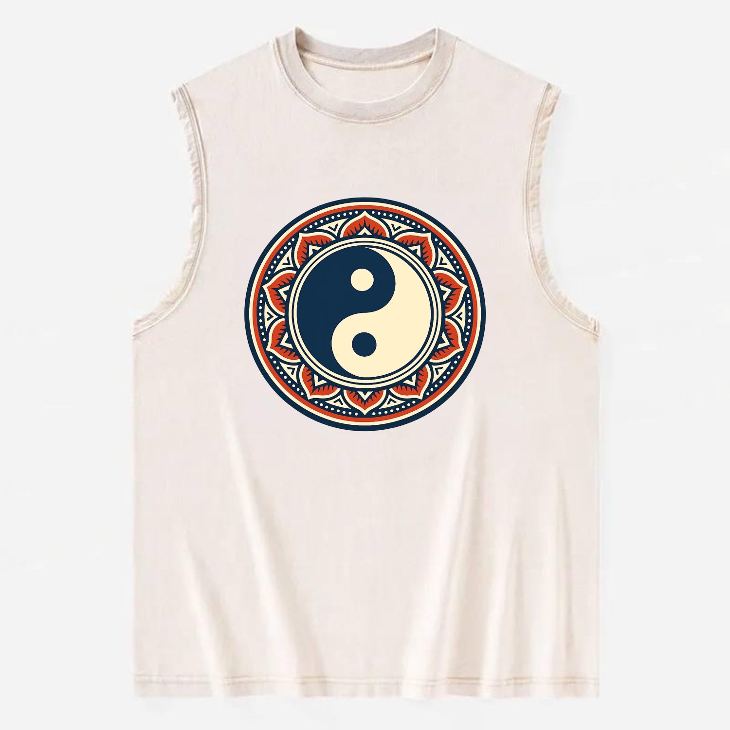 Harmony of Balance - Vintage Washed Tank - Beige