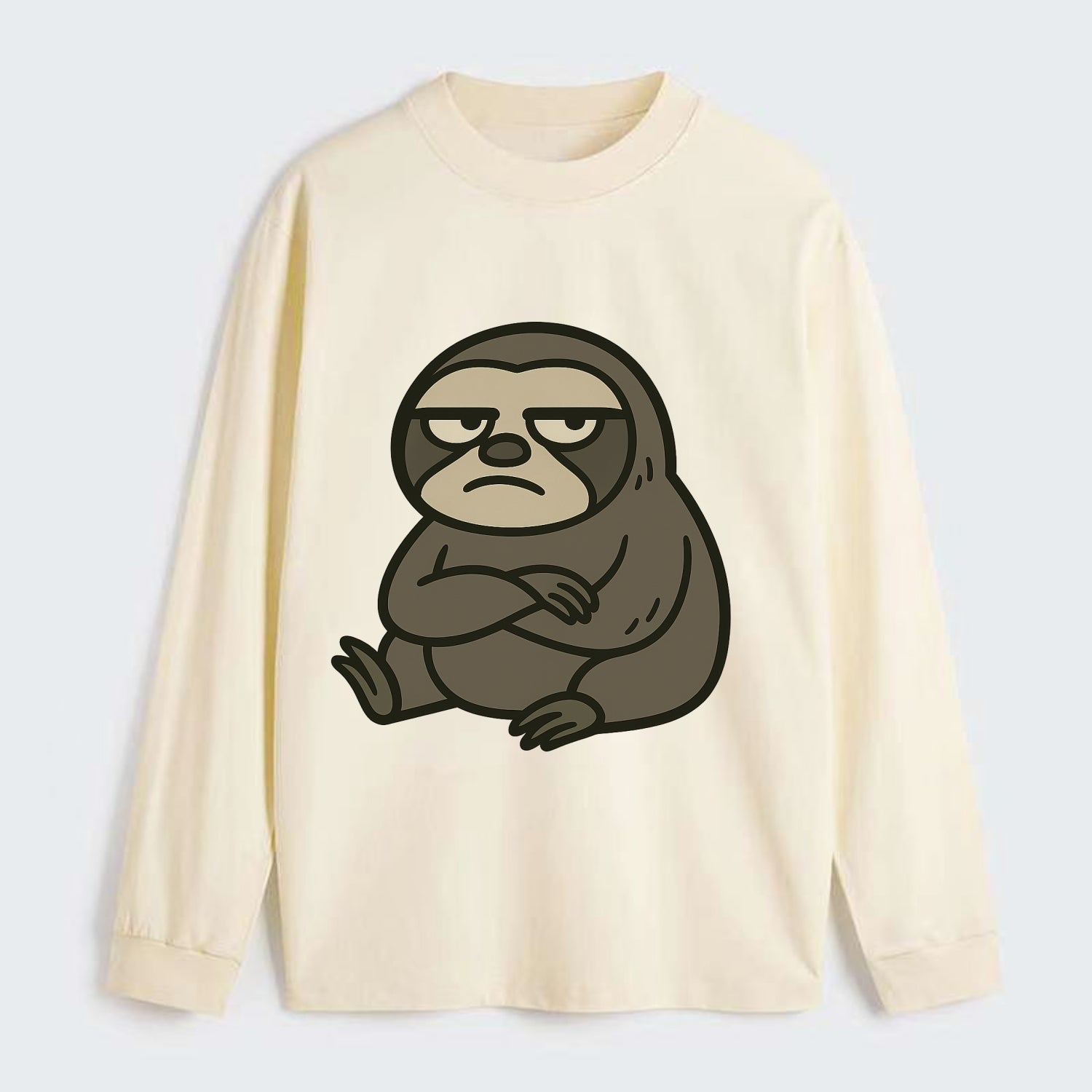 The Sloth Judging Silently - Classic Long Sleeve Shirt - Beige