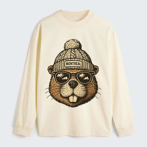Montreal Beaver wearing Montreal beanie - Classic Long Sleeve Shirt