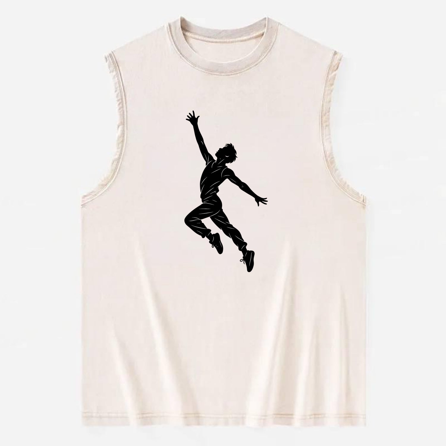 Modern dancer reaching skyward - Vintage Washed Tank - Beige