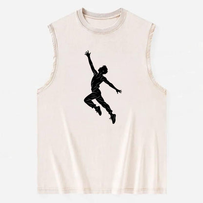 Modern dancer reaching skyward - Vintage Washed Tank - Beige