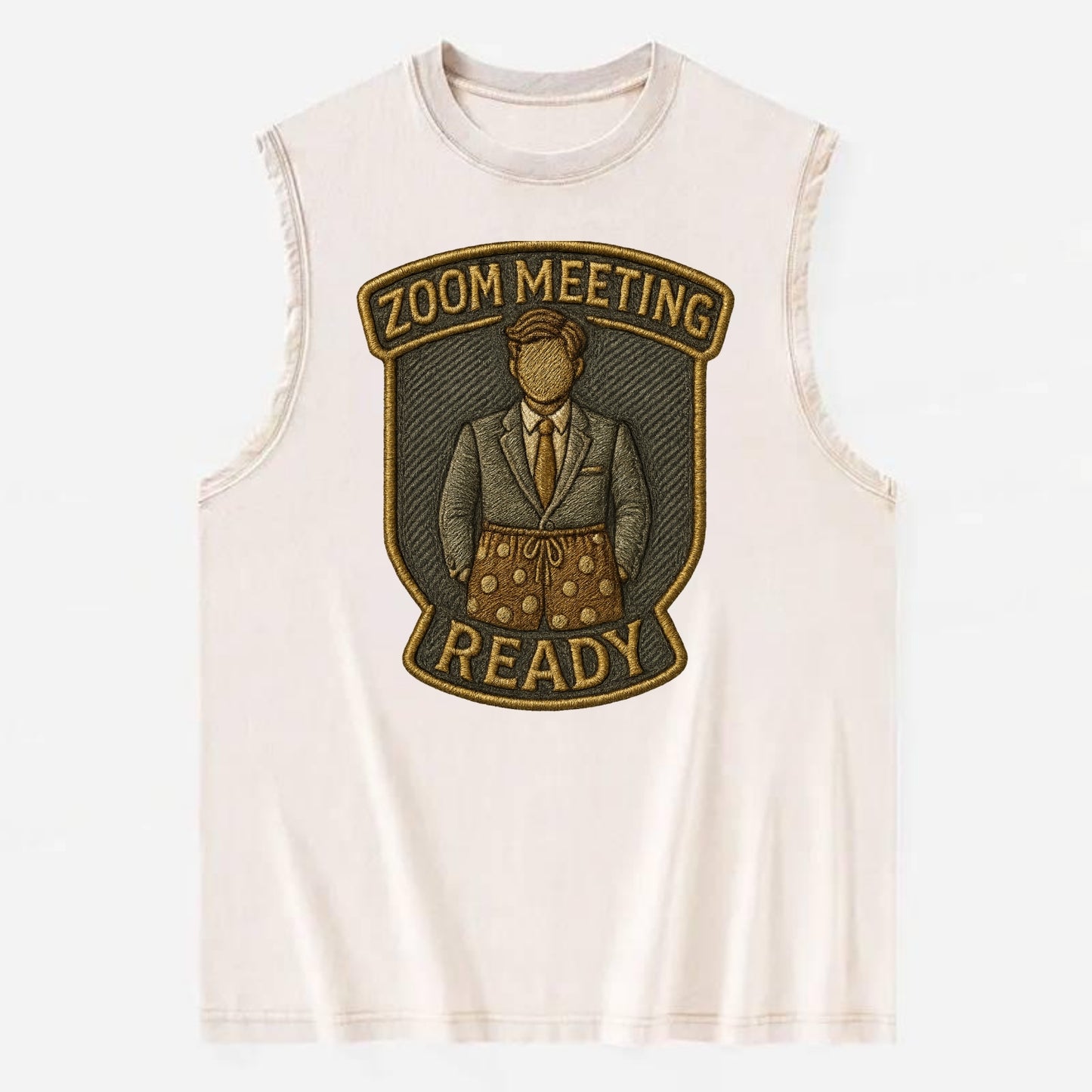Zoom Meeting Ready  - Vintage Washed Tank - Beige